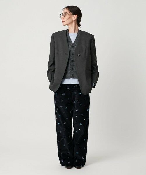 BEAUTY&YOUTH UNITED ARROWS / ビューティー&ユース ユナイテッドアローズ ノーカラージャケット | ポリエステルレーヨン ノーカラー1ボタンジャケット | 詳細3