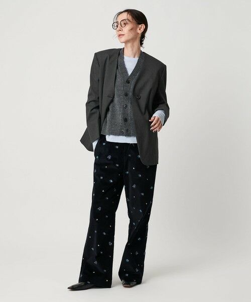 BEAUTY&YOUTH UNITED ARROWS / ビューティー&ユース ユナイテッドアローズ ノーカラージャケット | ポリエステルレーヨン ノーカラー1ボタンジャケット | 詳細4