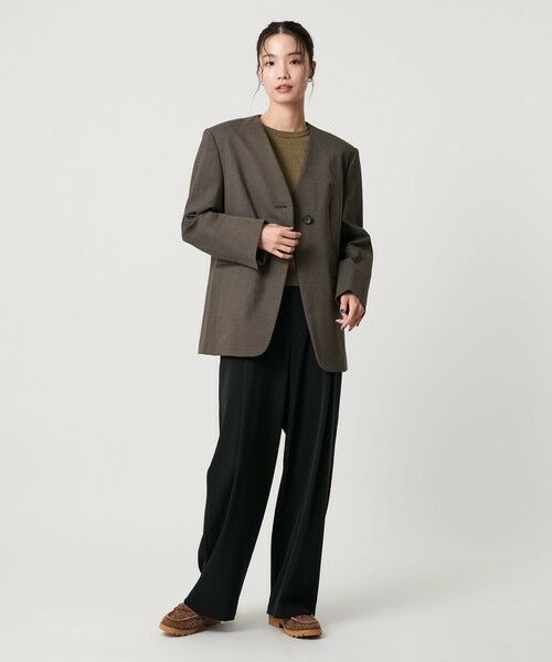 BEAUTY&YOUTH UNITED ARROWS / ビューティー&ユース ユナイテッドアローズ ノーカラージャケット | ポリエステルレーヨン ノーカラー1ボタンジャケット | 詳細15