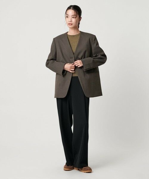 BEAUTY&YOUTH UNITED ARROWS / ビューティー&ユース ユナイテッドアローズ ノーカラージャケット | ポリエステルレーヨン ノーカラー1ボタンジャケット | 詳細16