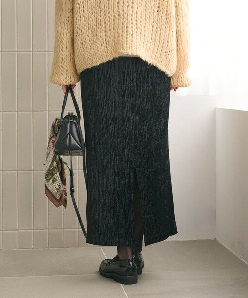 BEAUTY&YOUTH UNITED ARROWS / ビューティー&ユース ユナイテッドアローズ ロング・マキシ丈スカート | ベロアプリーツ タイトスカート ウォッシャブル | 詳細3