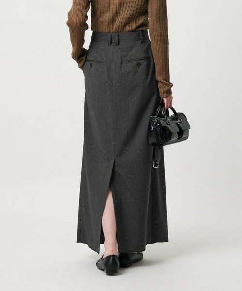 BEAUTY&YOUTH UNITED ARROWS / ビューティー&ユース ユナイテッドアローズ ロング・マキシ丈スカート | 毛ブレンド ストライプ タックロングスカート  防シワ ウォッシャブル | 詳細2