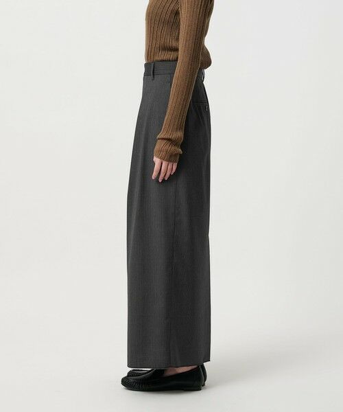 BEAUTY&YOUTH UNITED ARROWS / ビューティー&ユース ユナイテッドアローズ ロング・マキシ丈スカート | 毛ブレンド ストライプ タックロングスカート  防シワ ウォッシャブル | 詳細5