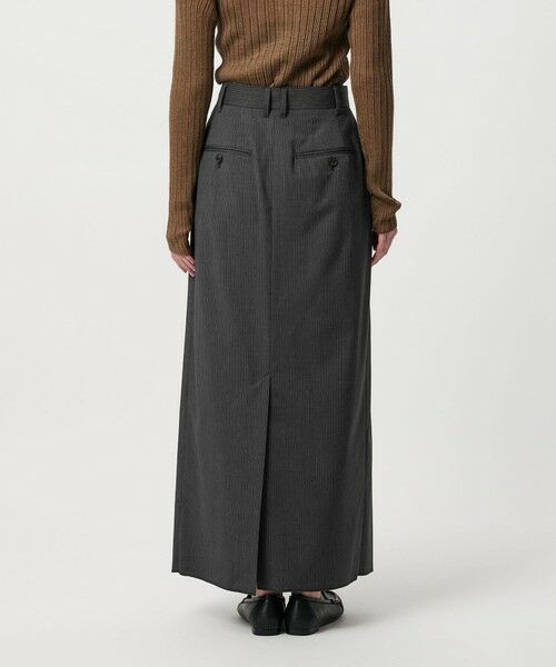 BEAUTY&YOUTH UNITED ARROWS / ビューティー&ユース ユナイテッドアローズ ロング・マキシ丈スカート | 毛ブレンド ストライプ タックロングスカート  防シワ ウォッシャブル | 詳細6