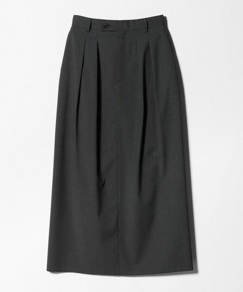 BEAUTY&YOUTH UNITED ARROWS / ビューティー&ユース ユナイテッドアローズ ロング・マキシ丈スカート | 毛ブレンド ストライプ タックロングスカート  防シワ ウォッシャブル | 詳細7