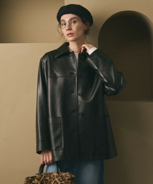 BEAUTY&YOUTH UNITED ARROWS / ビューティー&ユース ユナイテッドアローズ その他アウター | レザーライク カバーオール ジャケット | 詳細1