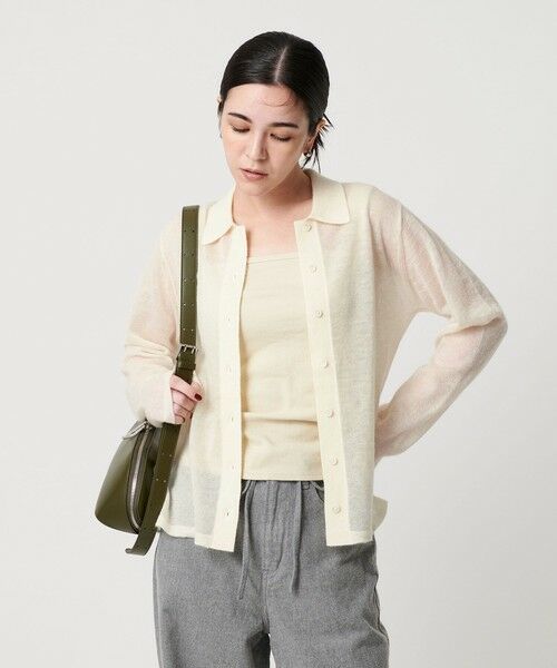 BEAUTY & YOUTH UNITED ARROWS/ビューティー&ユース ユナイテッドアローズ モヘヤブレンドシャギー シアーカーディガン OFF WHITE FREE BEAUTY & YOUTH UNITED ARROWS/ビューティー&ユース ユナイテッドアローズ モヘヤブレンドシャギー シアーカーディガン OFF WHITE FREE