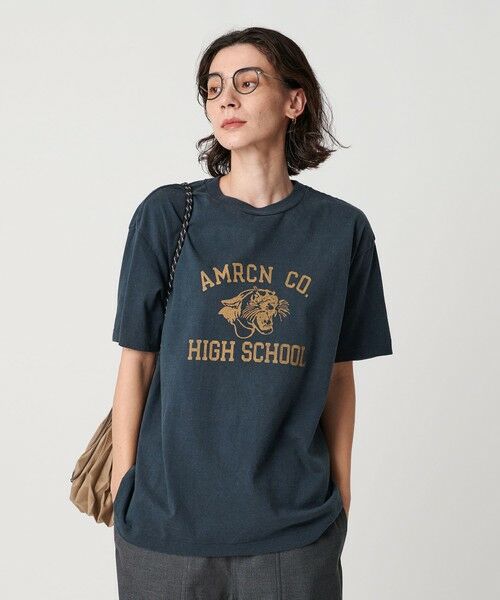 BEAUTY & YOUTH UNITED ARROWS/ビューティー&ユース ユナイテッドアローズ <Americana>ロゴプリントTシャツ NAVY FREE BEAUTY & YOUTH UNITED ARROWS/ビューティー&ユース ユナイテッドアローズ <Americana>ロゴプリントTシャツ NAVY FREE