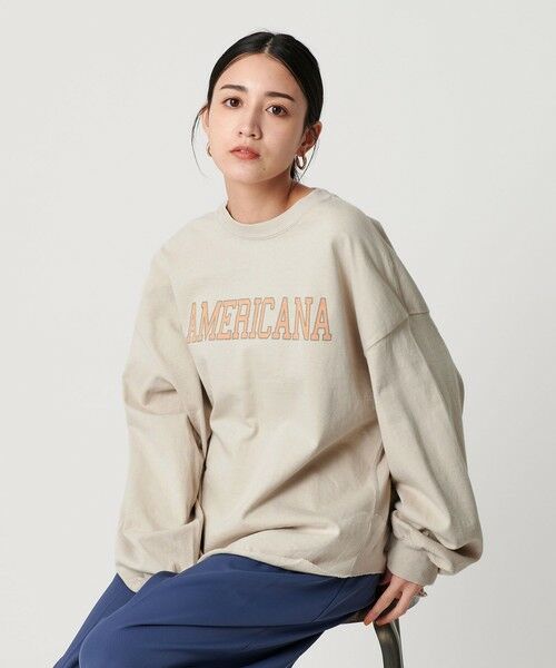BEAUTY&YOUTH UNITED ARROWS / ビューティー&ユース ユナイテッドアローズ カットソー | ＜Americana＞ロゴ ロングスリーブTシャツ | 詳細1