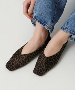 BEAUTY&YOUTH UNITED ARROWS / ビューティー&ユース ユナイテッドアローズ フラットシューズ | Vカット レオパード フラットシューズ