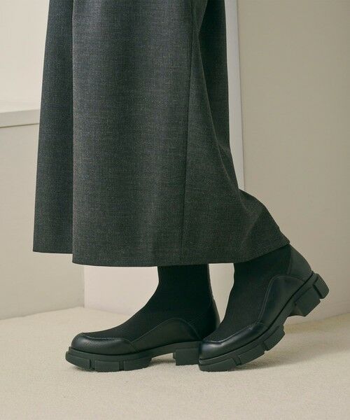 BEAUTY&YOUTH UNITED ARROWS / ビューティー&ユース ユナイテッドアローズ ブーツ（ショート丈） | ニット レザーライク ブーツ 撥水/晴雨兼用 | 詳細1