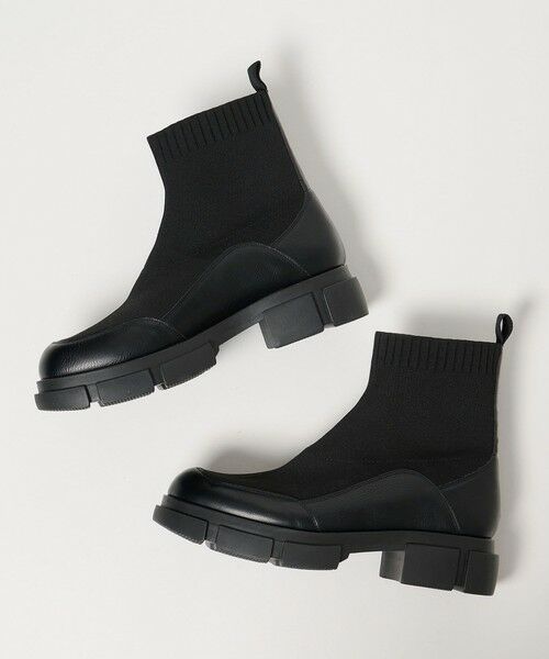 BEAUTY&YOUTH UNITED ARROWS / ビューティー&ユース ユナイテッドアローズ ブーツ（ショート丈） | ニット レザーライク ブーツ 撥水/晴雨兼用 | 詳細16