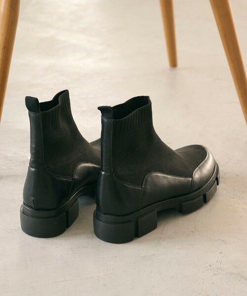 BEAUTY&YOUTH UNITED ARROWS / ビューティー&ユース ユナイテッドアローズ ブーツ（ショート丈） | ニット レザーライク ブーツ 撥水/晴雨兼用 | 詳細3