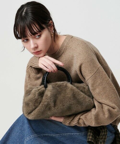 BEAUTY & YOUTH UNITED ARROWS/ビューティー&ユース ユナイテッドアローズ フェイクファー スクエア ショルダーバッグ 2WAY MD. GRAY FREE BEAUTY & YOUTH UNITED ARROWS/ビューティー&ユース ユナイテッドアローズ フェイクファー スクエア ショルダーバッグ 2WAY MD. GRAY FREE