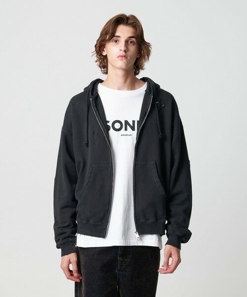 BEAUTY&YOUTH UNITED ARROWS / ビューティー&ユース ユナイテッドアローズ カーディガン・ボレロ | フレンチテリー ディストレスト フルジップ フーディー | 詳細9