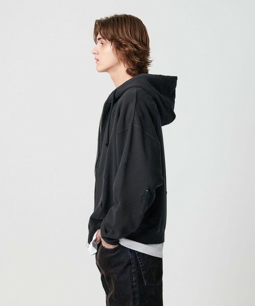BEAUTY&YOUTH UNITED ARROWS / ビューティー&ユース ユナイテッドアローズ カーディガン・ボレロ | フレンチテリー ディストレスト フルジップ フーディー | 詳細10