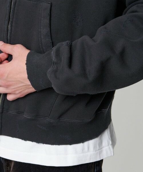 BEAUTY&YOUTH UNITED ARROWS / ビューティー&ユース ユナイテッドアローズ カーディガン・ボレロ | フレンチテリー ディストレスト フルジップ フーディー | 詳細12
