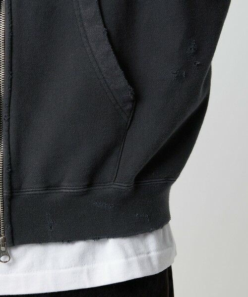 BEAUTY&YOUTH UNITED ARROWS / ビューティー&ユース ユナイテッドアローズ カーディガン・ボレロ | フレンチテリー ディストレスト フルジップ フーディー | 詳細13