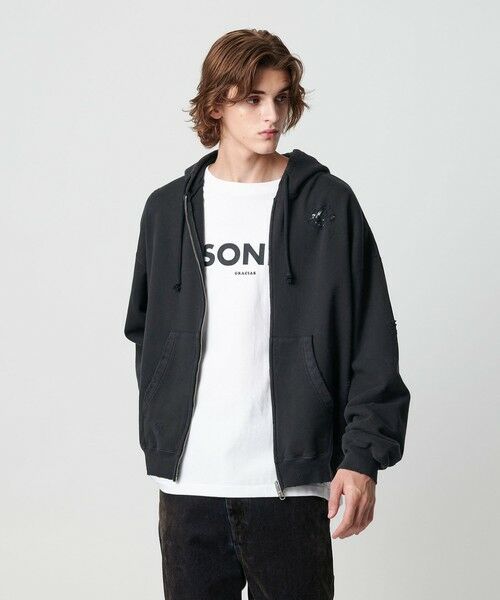 BEAUTY&YOUTH UNITED ARROWS / ビューティー&ユース ユナイテッドアローズ カーディガン・ボレロ | フレンチテリー ディストレスト フルジップ フーディー | 詳細2