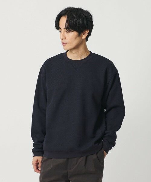 BEAUTY & YOUTH UNITED ARROWS/ビューティー&ユース ユナイテッドアローズ ウェーブ アゼ ボンディング クルーネック スウェット NAVY L BEAUTY & YOUTH UNITED ARROWS/ビューティー&ユース ユナイテッドアローズ ウェーブ アゼ ボンディング クルーネック スウェット NAVY L