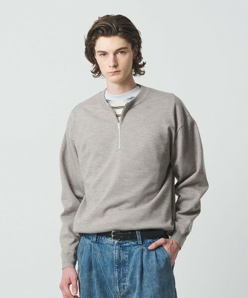 BEAUTY&YOUTH UNITED ARROWS / ビューティー&ユース ユナイテッドアローズ ニット・セーター | ハイブリッド ウール ジップ クルーネック ニット | 詳細7