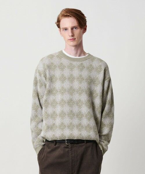 BEAUTY & YOUTH UNITED ARROWS/ビューティー&ユース ユナイテッドアローズ ロンバス パターン クルーネック ニット ウォッシャブル LT. GRAY XL BEAUTY & YOUTH UNITED ARROWS/ビューティー&ユース ユナイテッドアローズ ロンバス パターン クルーネック ニット ウォッシャブル LT. GRAY XL