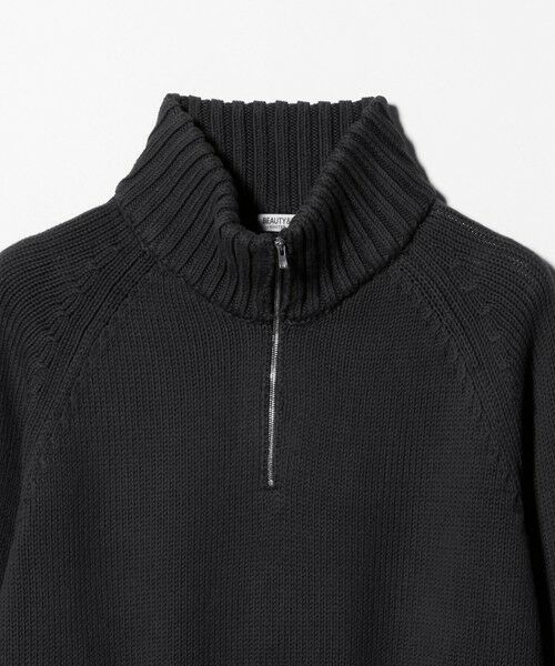 BEAUTY&YOUTH UNITED ARROWS / ビューティー&ユース ユナイテッドアローズ ニット・セーター | コード ヤーン ハーフ ジップ ニット ウォッシャブル | 詳細7