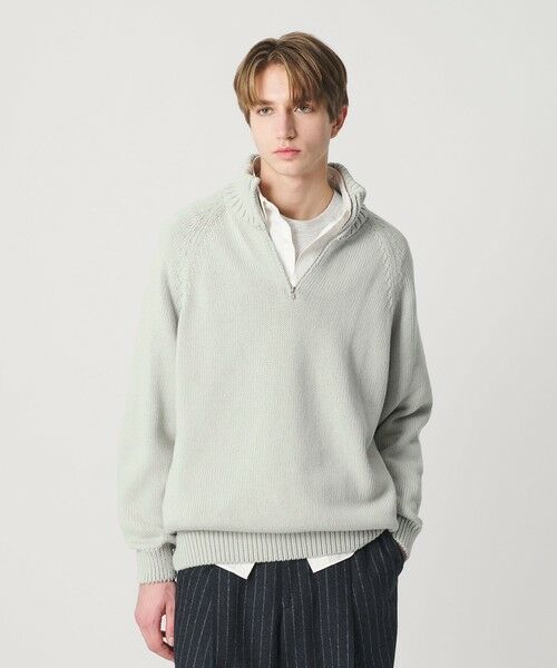 BEAUTY&YOUTH UNITED ARROWS / ビューティー&ユース ユナイテッドアローズ ニット・セーター | コード ヤーン ハーフ ジップ ニット ウォッシャブル | 詳細9