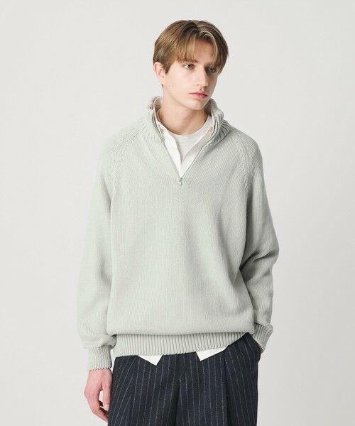 BEAUTY&YOUTH UNITED ARROWS / ビューティー&ユース ユナイテッドアローズ ニット・セーター | コード ヤーン ハーフ ジップ ニット ウォッシャブル | 詳細10