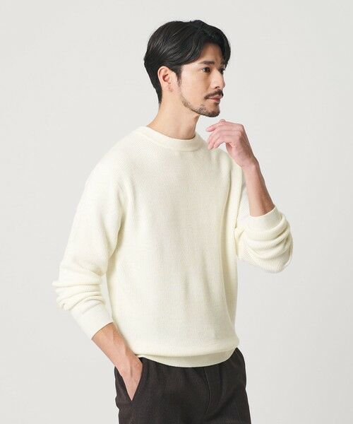 BEAUTY&YOUTH UNITED ARROWS / ビューティー&ユース ユナイテッドアローズ ニット・セーター | 【WEB限定 WARDROBE SMART】マシーンウォッシャブル ウールミックス アゼ クルーネック | 詳細3