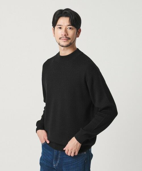 BEAUTY&YOUTH UNITED ARROWS / ビューティー&ユース ユナイテッドアローズ ニット・セーター | 【WEB限定 WARDROBE SMART】マシーンウォッシャブル ウールミックス アゼ モックネック | 詳細1