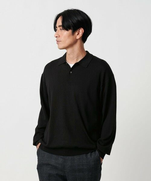 BEAUTY&YOUTH UNITED ARROWS / ビューティー&ユース ユナイテッドアローズ ニット・セーター | SUPER130 ウール ポロニット ウォッシャブル | 詳細1