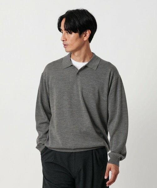 BEAUTY&YOUTH UNITED ARROWS / ビューティー&ユース ユナイテッドアローズ ニット・セーター | SUPER130 ウール ポロニット ウォッシャブル | 詳細6