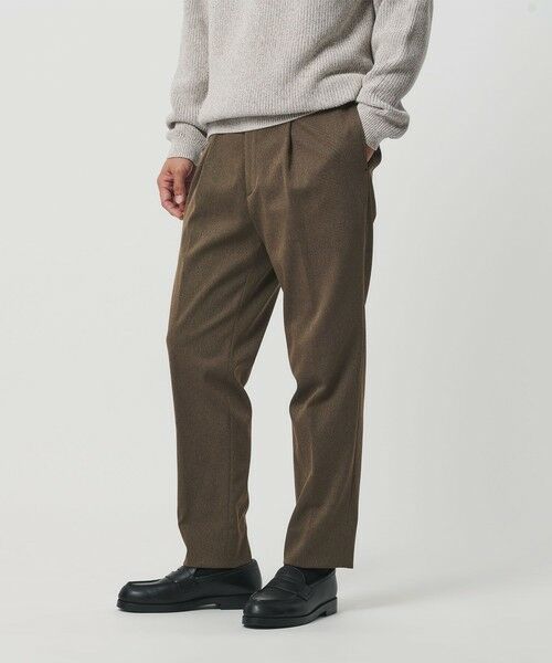 BEAUTY & YOUTH UNITED ARROWS/ビューティー&ユース ユナイテッドアローズ トリコチン PE 1プリーツ テーパード パンツ MD. BROWN M BEAUTY & YOUTH UNITED ARROWS/ビューティー&ユース ユナイテッドアローズ トリコチン PE 1プリーツ テーパード パンツ MD. BROWN M