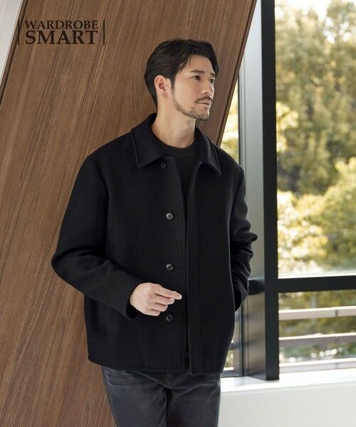 BEAUTY & YOUTH UNITED ARROWS/ビューティー&ユース ユナイテッドアローズ 【WEB限定 WARDROBE SMART】PE メルトン バルカラーブルゾン BLACK L BEAUTY & YOUTH UNITED ARROWS/ビューティー&ユース ユナイテッドアローズ 【WEB限定 WARDROBE SMART】PE メルトン バルカラーブルゾン BLACK L