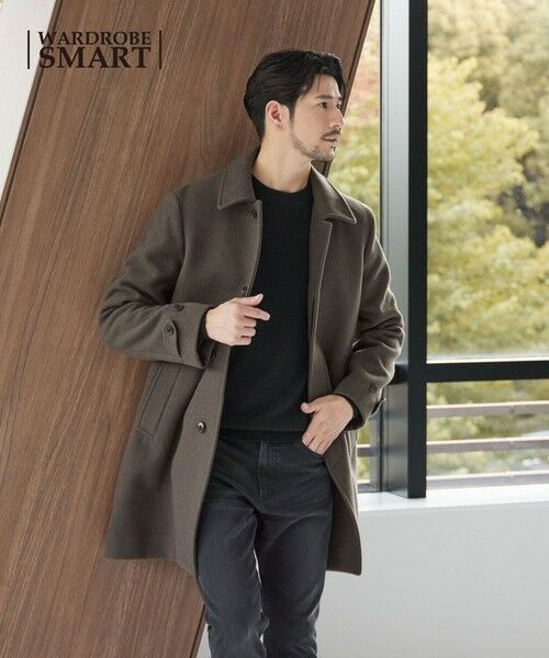 BEAUTY & YOUTH UNITED ARROWS/ビューティー&ユース ユナイテッドアローズ 【WEB限定 WARDROBE SMART】PE メルトン バルカラーコート DK. BROWN L BEAUTY & YOUTH UNITED ARROWS/ビューティー&ユース ユナイテッドアローズ 【WEB限定 WARDROBE SMART】PE メルトン バルカラーコート DK. BROWN L