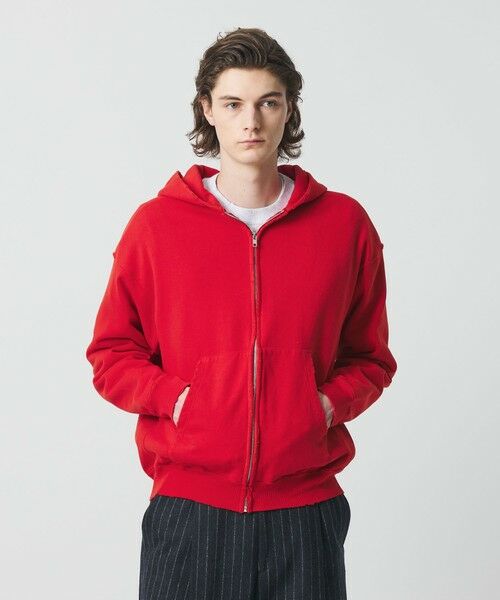 BEAUTY & YOUTH UNITED ARROWS/ビューティー&ユース ユナイテッドアローズ クラッシュ スウェット ジップ フーディ RED M BEAUTY & YOUTH UNITED ARROWS/ビューティー&ユース ユナイテッドアローズ クラッシュ スウェット ジップ フーディ RED M