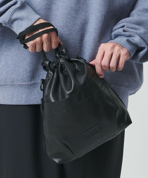 BEAUTY&YOUTH UNITED ARROWS / ビューティー&ユース ユナイテッドアローズ ショルダーバッグ | ＜BAICYCLON＞レザーライク ドロー ストリング 巾着 バッグ | 詳細1