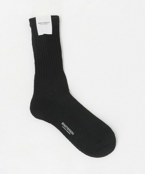 BEAUTY & YOUTH UNITED ARROWS/ビューティー&ユース ユナイテッドアローズ ルーズ パイル クルー ソックス BLACK FREE BEAUTY & YOUTH UNITED ARROWS/ビューティー&ユース ユナイテッドアローズ ルーズ パイル クルー ソックス BLACK FREE