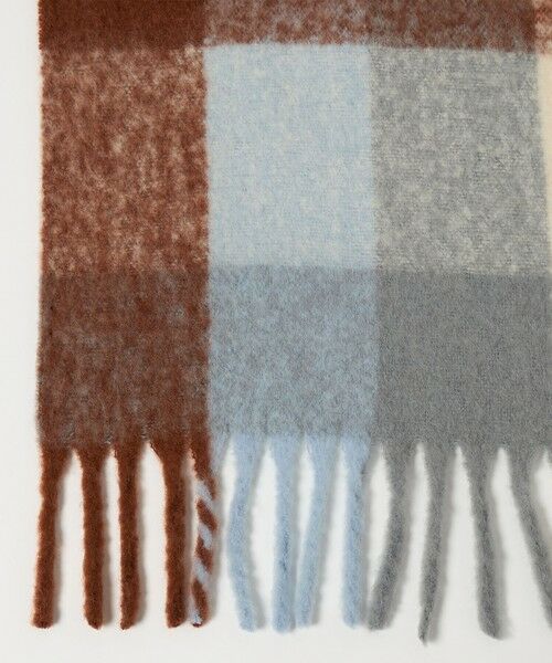 BEAUTY&YOUTH UNITED ARROWS / ビューティー&ユース ユナイテッドアローズ マフラー・ショール・スヌード・ストール | ブラッシュド ブロックチェック マフラー | 詳細3
