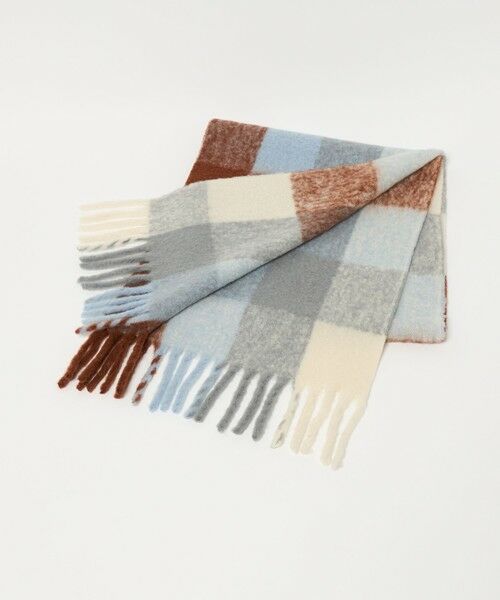 BEAUTY & YOUTH UNITED ARROWS/ビューティー&ユース ユナイテッドアローズ ブラッシュド ブロックチェック マフラー BRICK FREE BEAUTY & YOUTH UNITED ARROWS/ビューティー&ユース ユナイテッドアローズ ブラッシュド ブロックチェック マフラー BRICK FREE