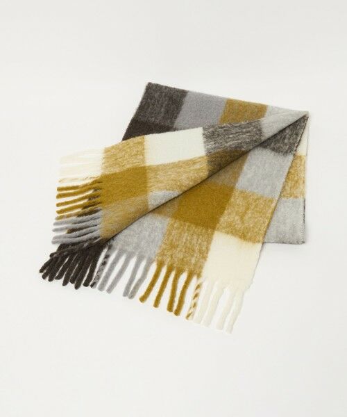 BEAUTY&YOUTH UNITED ARROWS / ビューティー&ユース ユナイテッドアローズ マフラー・ショール・スヌード・ストール | ブラッシュド ブロックチェック マフラー | 詳細9