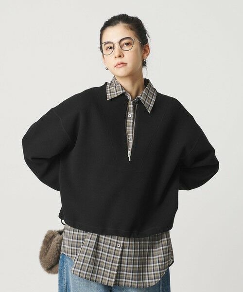 BEAUTY&YOUTH UNITED ARROWS / ビューティー&ユース ユナイテッドアローズ カットソー | ダンボール ハーフジップ プルオーバー | 詳細1