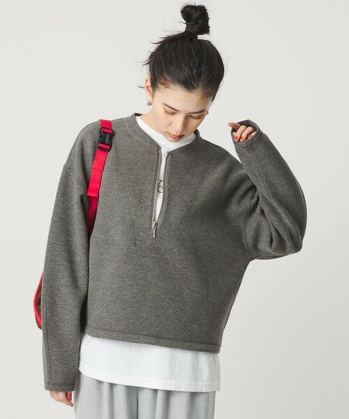 BEAUTY&YOUTH UNITED ARROWS / ビューティー&ユース ユナイテッドアローズ カットソー | ダンボール ハーフジップ プルオーバー | 詳細9