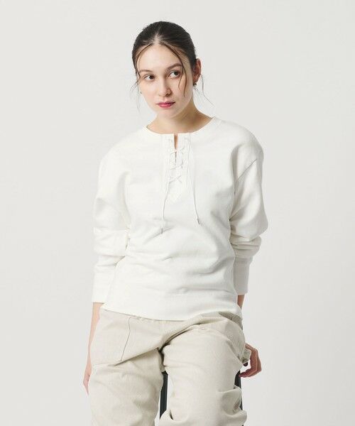BEAUTY&YOUTH UNITED ARROWS / ビューティー&ユース ユナイテッドアローズ スウェット | コットン レースアッププルオーバー | 詳細1