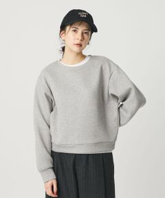 BEAUTY&YOUTH UNITED ARROWS / ビューティー&ユース ユナイテッドアローズ カットソー | ポリエステルコットンブレンド ラメダンボール プルオーバー/ミディアムグレー