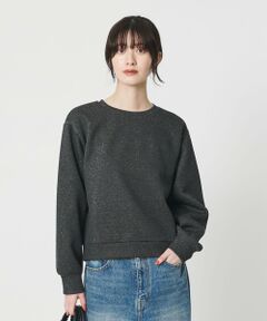 BEAUTY&YOUTH UNITED ARROWS / ビューティー&ユース ユナイテッドアローズ カットソー | ポリエステルコットンブレンド ラメダンボール プルオーバー/ブラック