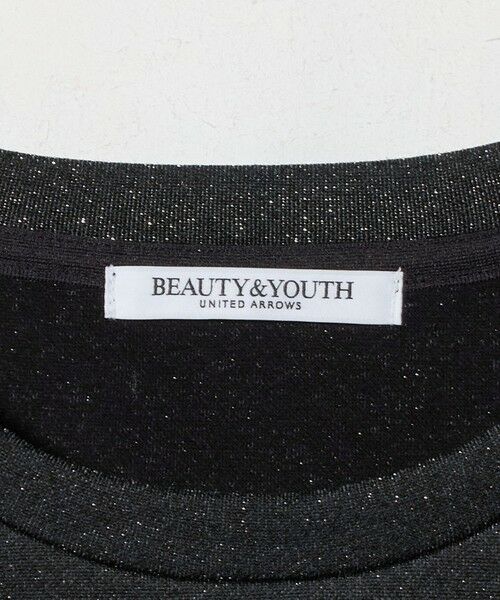 BEAUTY&YOUTH UNITED ARROWS / ビューティー&ユース ユナイテッドアローズ カットソー | ポリエステルコットンブレンド ラメダンボール プルオーバー/ブラック | 詳細14