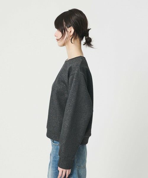 BEAUTY&YOUTH UNITED ARROWS / ビューティー&ユース ユナイテッドアローズ カットソー | ポリエステルコットンブレンド ラメダンボール プルオーバー/ブラック | 詳細5