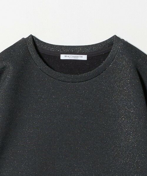 BEAUTY&YOUTH UNITED ARROWS / ビューティー&ユース ユナイテッドアローズ カットソー | ポリエステルコットンブレンド ラメダンボール プルオーバー/ブラック | 詳細9